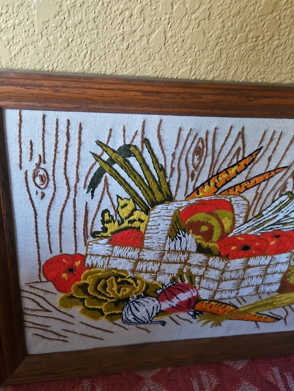 Vintage Crewel Embroidery Vegtable - Picture 8 of 8
